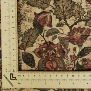 This is a flowers printed pattern on cork fabric