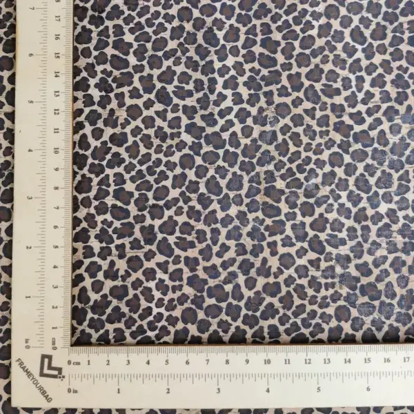 This is a leopard printed pattern on cork fabric