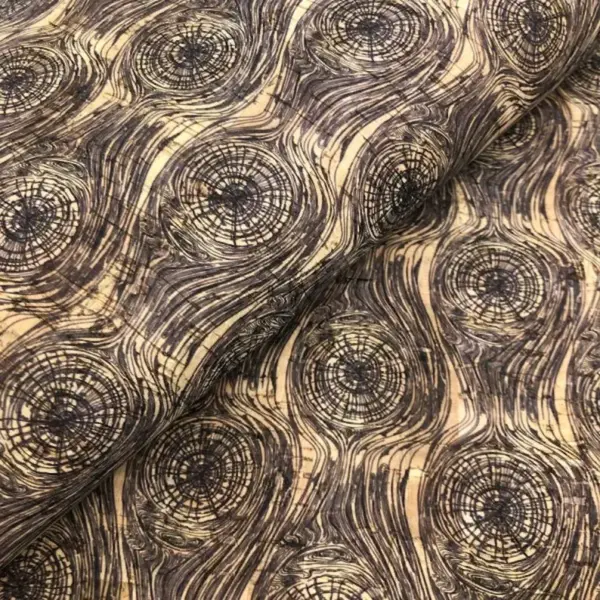 This is a abstract printed pattern on cork fabric