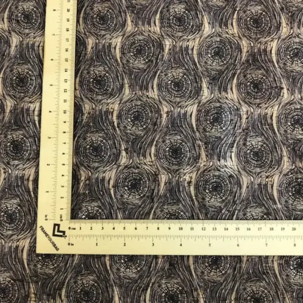 This is a abstract printed pattern on cork fabric