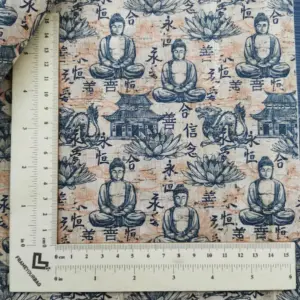 This is a chinese printed pattern on cork fabric