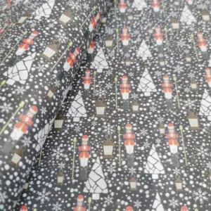 This is a christmas printed pattern on cork fabric