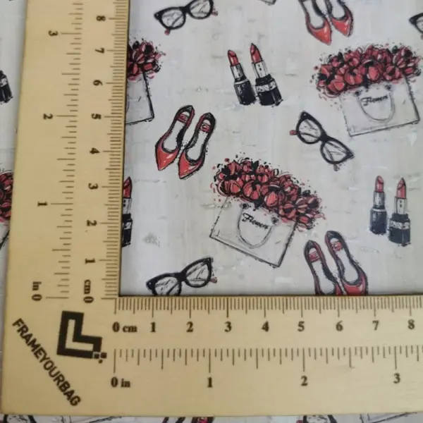 This is a fashion printed pattern on cork fabric