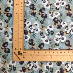 This is a flowers printed pattern on cork fabric