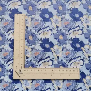 This is a flowers printed pattern on cork fabric