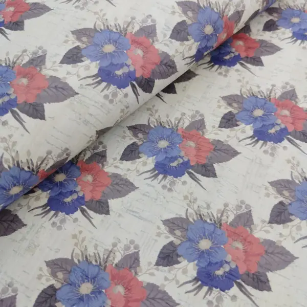 This is a flowers printed pattern on cork fabric