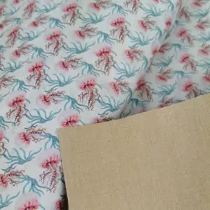 This is a jellyfish printed pattern on cork fabric