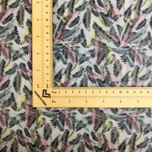 This is a leafs printed pattern on cork fabric