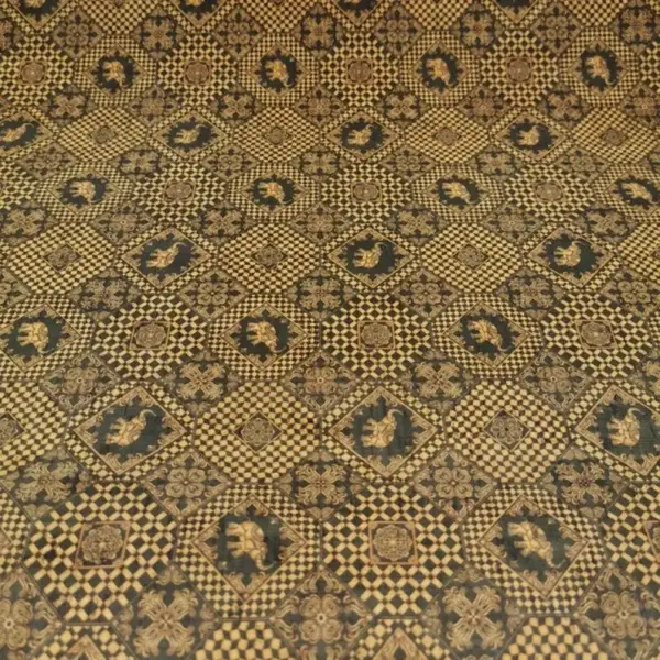 This is a tiles printed pattern on cork fabric