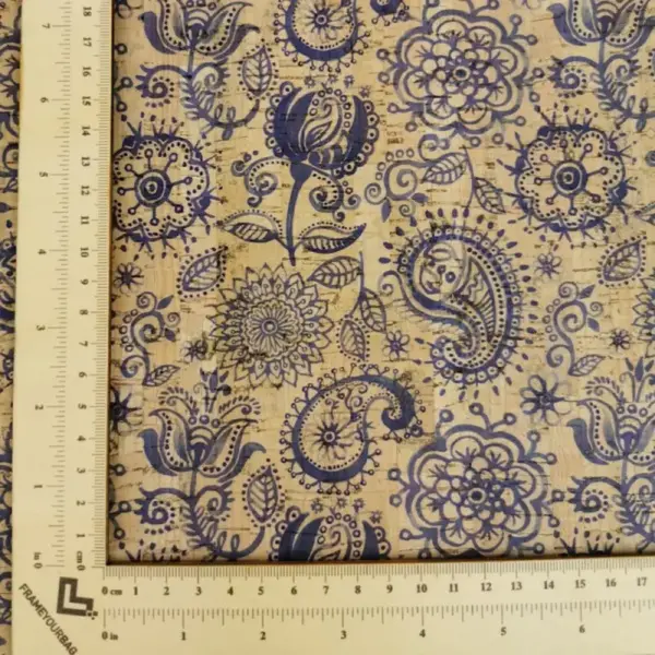 This is a cornucopia printed pattern on cork fabric