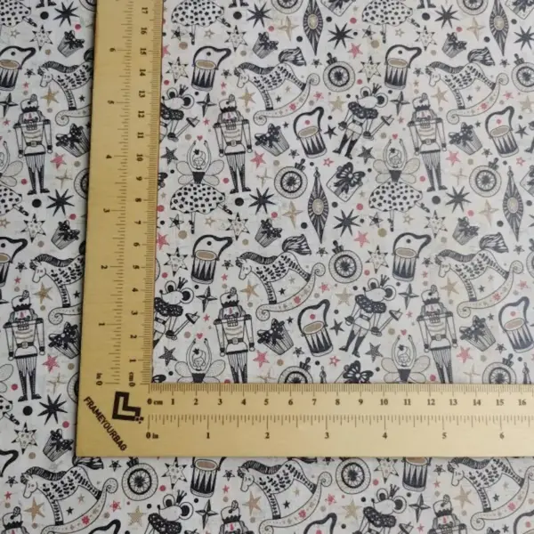 This is a toys printed pattern on cork fabric