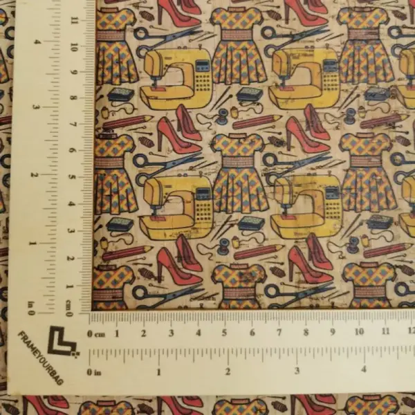 This is a fashion printed pattern on cork fabric