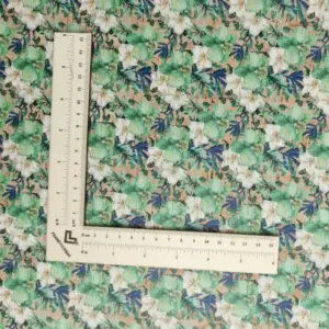 This is a flowers printed pattern on cork fabric