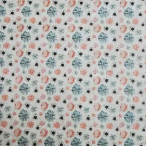 This is a flowers printed pattern on cork fabric