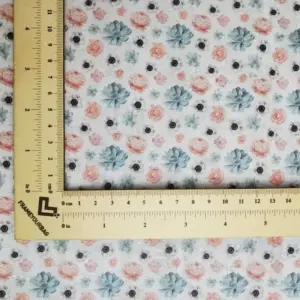 This is a flowers printed pattern on cork fabric