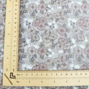 This is a flowers printed pattern on cork fabric