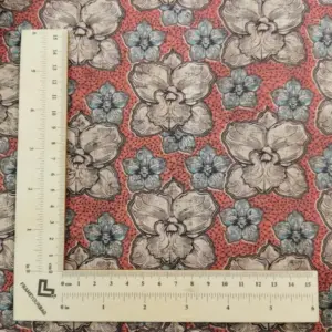 This is a flowers printed pattern on cork fabric