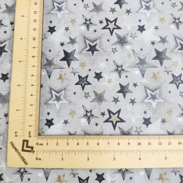 This is a stars printed pattern on cork fabric