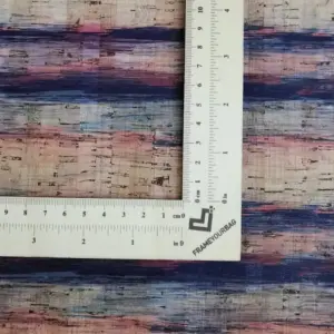 This is a stripes printed pattern on cork fabric