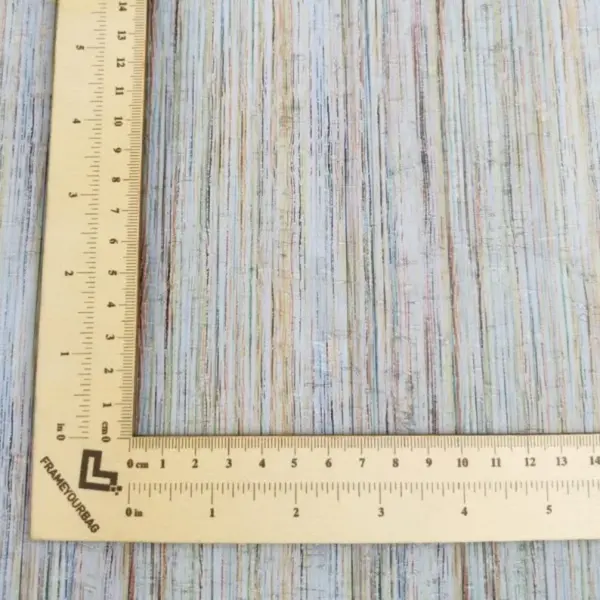 This is a stripes printed pattern on cork fabric