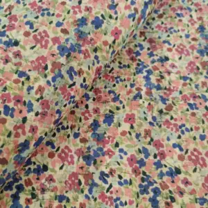 This is a flowers printed pattern on cork fabric