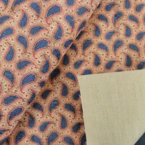 This is a paisley printed pattern on cork fabric