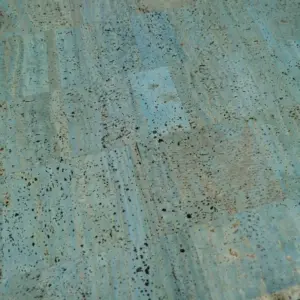 This is a petroleum blue cork fabric