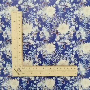 This is a flowers printed pattern on cork fabric