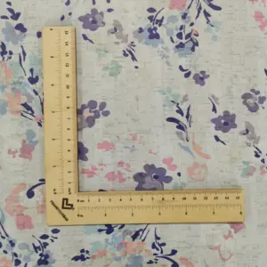 This is a flowers printed pattern on cork fabric