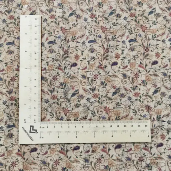 This is a flowers printed pattern on cork fabric