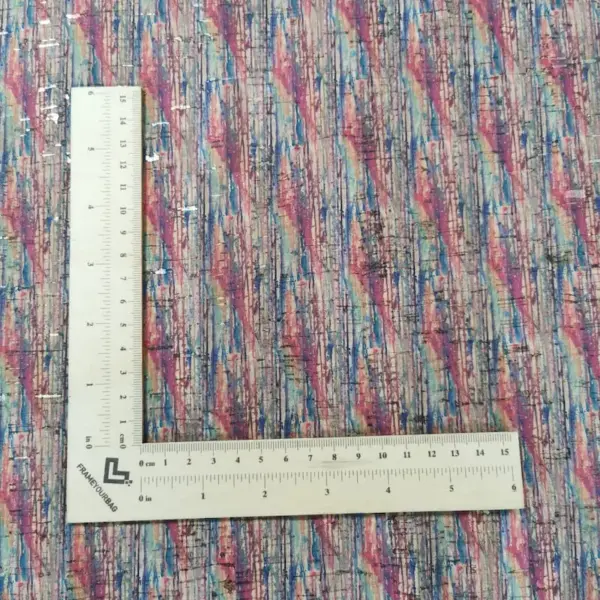 This is a plaid printed pattern on cork fabric