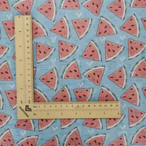 This is a watermelon printed pattern on cork fabric