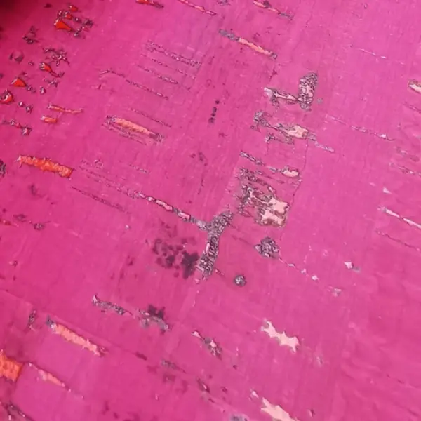 This is a fuchsia rustic cork fabric