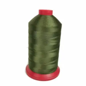 This is a army green polyester sewing thread