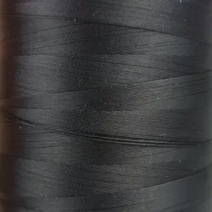 This is a black polyester sewing thread