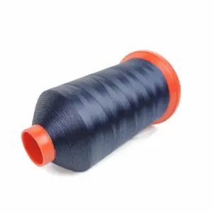 This is a navy blue polyester sewing thread