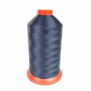 This is a navy blue polyester sewing thread