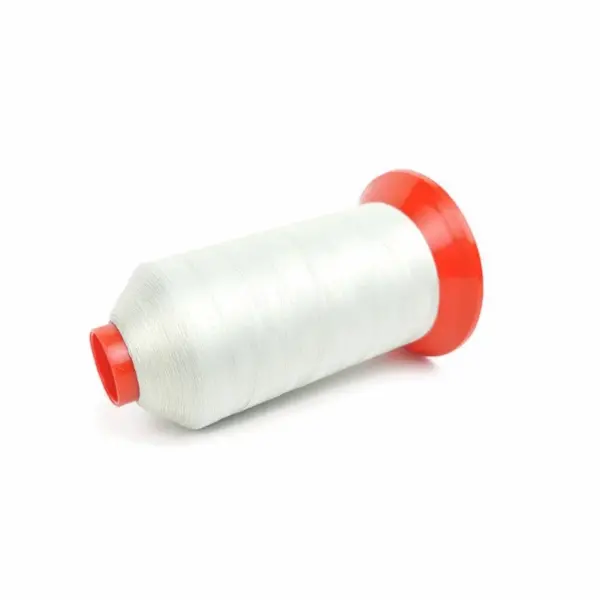 This is a white polyester sewing thread